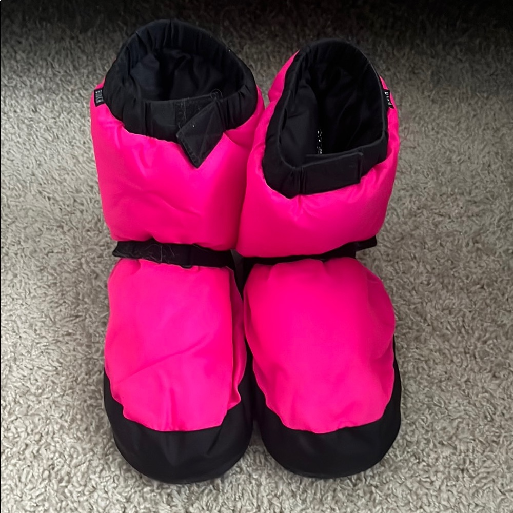 Kids Pink and Black Dance Booties